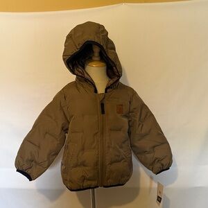 Brown Hooded Puffer Jacket